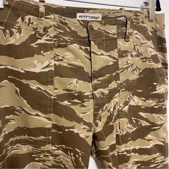 NWT Nili Lotan Cropped French Military Pant - Khaki Tiger Camo - Animal Print - Picture 5 of 8